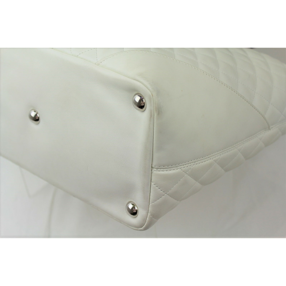 Chanel Python Cambon Tote Handbag White Black Lar… - image 6